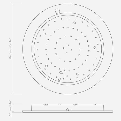 Ceiling Base 410 LED (1462020) in Matt White - Technical Drawing