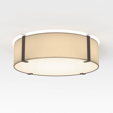 Ceiling Base 410 LED (1462020) in Matt White with Elba Round 450 Shade (5042002) in Putty Fabric