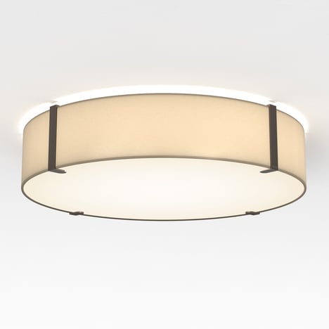 Ceiling Base 460 LED (1462019) in Matt White with Elba Round 600 Shade (5042004) in Putty Fabric