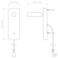 Enna Surface USB (Cord Set) (1058167) in Matt Gold - Technical Drawing Thumbnail