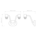 Edward Twin (1441008) in Matt Black / Matt Gold - Technical Drawing Thumbnail