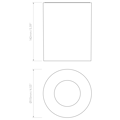 Kos Round 140 LED (1326030) in Textured Black - Technical Drawing Thumbnail
