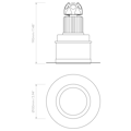 Void Round 100 LED 25deg 80CRI 2700K (1392033) in Matt White - Technical Drawing Thumbnail
