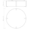 Elba Round 450 (5042001) in White Fabric - Technical Drawing Thumbnail