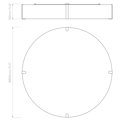 Elba Round 800 (5042005) in White Fabric - Technical Drawing Thumbnail