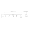 Ascoli Five Bar (1286076) in Bronze - Technical Drawing Thumbnail