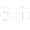 Micro Recess Unswitched (1407015) in Matt Gold - Technical Drawing Thumbnail