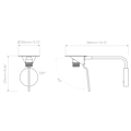 Mitsu Swing Arm (1394035) in Matt Nickel - Technical Drawing Thumbnail