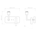 Side by Side USB (1406011) in Matt Nickel - Technical Drawing Thumbnail