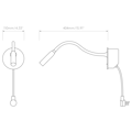 Lucca Recessed (Cord Set) (1435038) in Matt Nickel - Technical Drawing Thumbnail