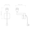 Beaumont Reader (Cord Set) (1480043) in Matt Black - Technical Drawing Thumbnail