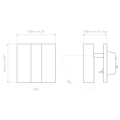 Enna Square Switched LED (1058049) in Matt Black - Technical Drawing Thumbnail