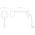 Ascoli Swing (Cord Set) (1286163) in Matt Black - Technical Drawing Thumbnail