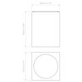 Kos Square 150 Coastal LED (1326050) in Grey Concrete - Technical Drawing Thumbnail