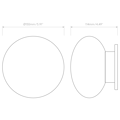 Zeppo Wall (1176054) in Matt Brushed Brass - Technical Drawing Thumbnail