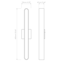 Atticus 600 3000K (1440020) in Matt Brushed Brass - Technical Drawing Thumbnail
