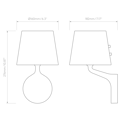 Millie (1454007) in Antique Brass - Technical Drawing Thumbnail