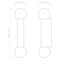 Ortona Twin (1459015) in Matt Brushed Brass - Technical Drawing Thumbnail