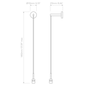 Wall Pendant 4' (Cord Set) (1184054) in Bronze - Technical Drawing Thumbnail