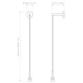 Wall Pendant (1184055) in Matt Black - Technical Drawing Thumbnail