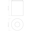 Kos Round 150 Coastal (1326095) in White Concrete - Technical Drawing Thumbnail