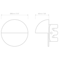 Tivola LED 2700K (1338015) in Antique Brass - Technical Drawing Thumbnail
