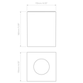 Kos Square 140 LED 3000K (1326087) in Textured Black - Technical Drawing Thumbnail
