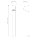 Mast Bollard 700 (1317026) in Textured Black - Technical Drawing Thumbnail