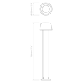 Nomad Bollard 700 (1484014) in Textured Black - Technical Drawing Thumbnail