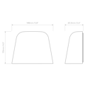 Nomad Wall 115 (1484018) in Textured Black - Technical Drawing Thumbnail