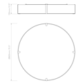Elba Round 800 Shade (5042029) in Putty Fabric - Technical Drawing Thumbnail