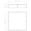 Elba Square 700 Shade (5042026) in White Fabric - Technical Drawing Thumbnail