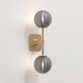 Tacoma Twin (1429017) in Antique Brass with Tacoma Ribbed Glass (5036005) in Smoke - Thumbnail