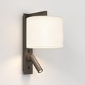 Ravello LED Reader (1222030) in Bronze with Ravello 200 (5016020) in White Fabric - Thumbnail