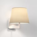Beaumont Wall (1480036) in Matt White with French Drum 220 Shade (2 Pack) (5047001) in Putty Fabric - Thumbnail
