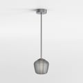 Nara Pendant (1464002) in Polished Chrome with Nara Taper Ribbed Glass (5039004) in Smoke - Thumbnail