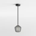 Nara Pendant (1464004) in Matt Black with Nara Taper Ribbed Glass (5039004) in Smoke - Thumbnail