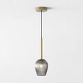 Tacoma Pendant (1429030) in Antique Brass with Tacoma Tulip Ribbed Glass (5036008) in Smoke - Thumbnail