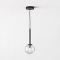 Tacoma Pendant (1429031) in Matt Black with Tacoma Ribbed Glass (5036003) in Clear - Thumbnail