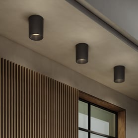 Kos Round 140 LED (1326030) in Textured Black - Insitu