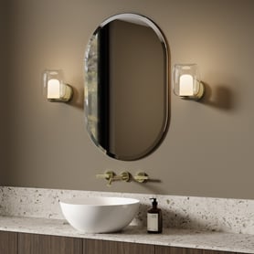 Aquina Wall (1450020) in Matt Brushed Brass - Insitu
