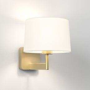 Beaumont Wall (1480034) in Matt Gold with Tapered Round 215 (5006001) in White Fabric