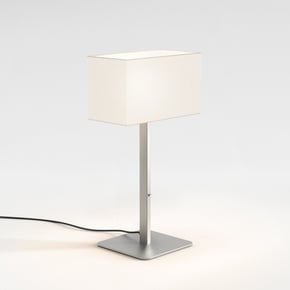 Beaumont Table (1480025) in Matt Nickel with Rectangle 285 (5001001) in White Fabric