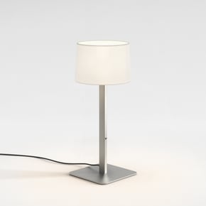 Beaumont Table (1480025) in Matt Nickel with Tapered Round 215 (5006001) in White Fabric