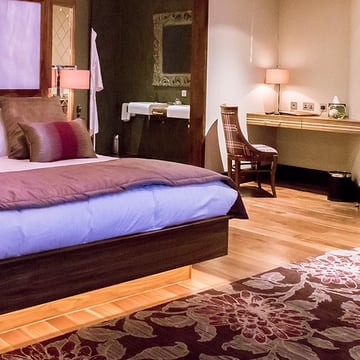 Astro Ravello Wall and Floor luminaires - Guest bedroom, The Busby Hotel
