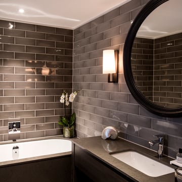 Astro Riva 350 wall light, in Bronze finish - bathroom suite, Dakota Hotel