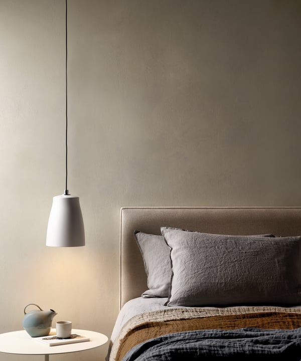 Astro Atelier pendant light, in Matt White - bedside