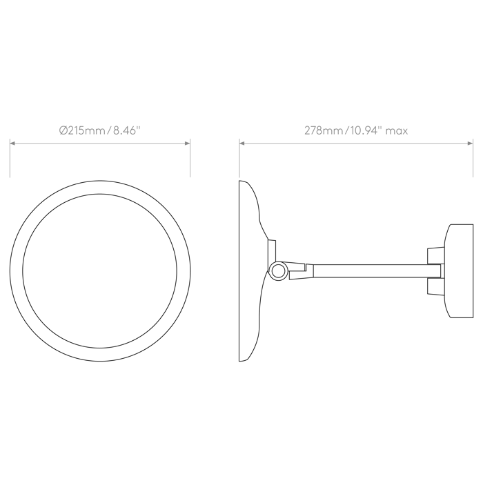 Mascali Round Magnifying Mirror, Matt Black | Astro Lighting