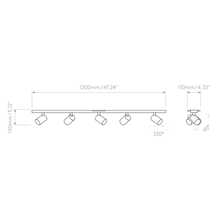 Ascoli Five Bar Spotlights, Matt Black | Astro Lighting