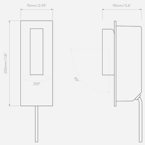 Fuse 3 (Cord Set) (1215111) in Matt Black - Technical Drawing